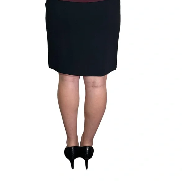 Ann Taylor -Women’s Black Business Skirt -Knee-Length/Double Pleats -Tag Size 4 - Picture 4 of 16